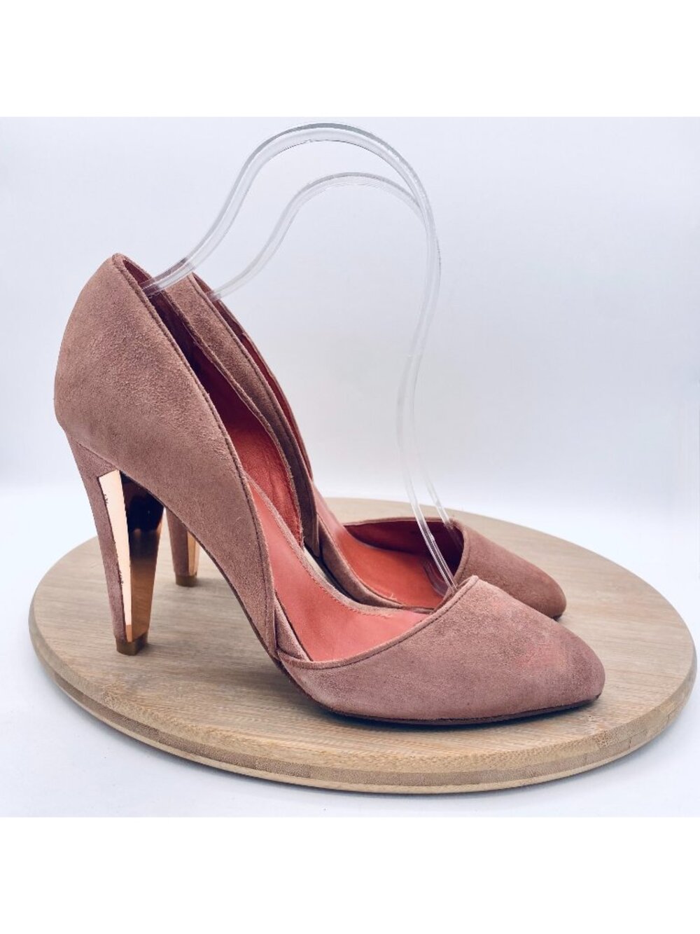 Rebecca Minkoff Shoes Womens 7 Blush Suede Slip On Stiletto Heels Retro